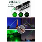 Janva Usb Şarjlı Voltran Yeşil Lazer Kalem Başlıklı Yeşil Lazer Pointer Turbo Işın Yeşil Laser Pointer