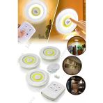 Janva Uzaktan Kumandalı 3 Lü Spot Led Lamba Kablosuz Pilli Işıldak Dolap Işığı Mutfak Rafı Işığı