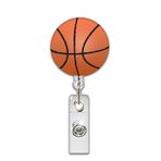 JaoZuyard Basketbol Hemşire Rozet Makarası Geri Çekilebilir Glitter Sevimli Turuncu İsim Etiketi Akrilik Timsah Klipsi Süper Kase Rozet Klipsi Kimlik Rozeti Tutucu Hemşire İş Öğretmeni RN Öğrenci Ofis