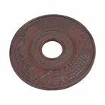 JapanBargain 4035, Çaydanlık Su Isıtıcısı için Dökme Demir Trivet Tetsubin Sıcak Tencere Tutucu Pedleri Mutfak Tezgahında Tencere Tavaları veya Yemek Masası Isıya Dayanıklı 5-1/4 ", Bambu Çam Erik