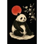 Japanese Panda Dot Grid Notebook – Sumi-e Style Art with Red Sun and Cherry Blossoms, Symbol of Harmony: 120 Dot Grid Pages, 6x9, Minimalist Japanese ... Journal for Writing, Drawing, Bullet Notes