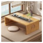 JapaneseStyle Katlanır Alçak Masa Modern Sehpa Oturma Odası için Çok Yönlü Mobilya Yemek ve Çay Dekoratif Kütük Renk 60x40x31 cm