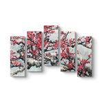 Japon Ağacı Tablosu 112 x 72-5 Parçalı