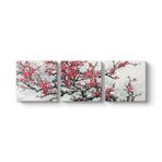 Japon Ağacı Tablosu 126 x 40-3 Parçalı