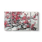 Japon Ağacı Tablosu 126 x 70-3 Parçalı