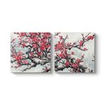 Japon Ağacı Tablosu 83 x 40-2 Parçalı