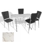 Japon - Kapitoneli Masa Takımı - 70X120 (Werzalit, Wermodin Ve Allzalit Tabla) - (Afyon Marble - Siyah)