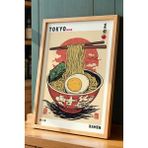 Japon Ramen Noodle Sanatı Vintage Doğal Ahşap Çerçeveli mutfak Duvar tablosu - 30 x 40 - Ahşap