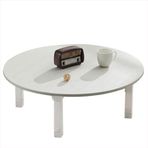 Japon tarzı alçak yuvarlak masa, sehpa, yemek masası, küçük çalışma masası, tatami yatak odası, cumba, çay odası, ev tipi masa için (Renk: Beyaz, Boyut: 80 x 30 c
