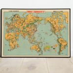 Japonya Dekoratif Dünya Haritası Posteri 60x90 cm AMC189