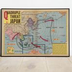 Japonya II. Dünya Savaşı Dekoratif Şehir haritası Posteri 60x90 cm AMC440