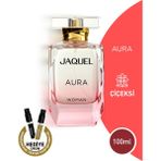JAQUEL Kadın Parfüm 100ml, Çiçeksi, Siyah Üzüm, İris, Yasemin, Portakal Çiçeği, Pralin, Vanilya Aura