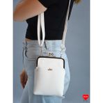 Jara Bag Paris 3 Bölmeli Su Geçirmez Beyaz Deri Çapraz Askılı Cüzdan Çanta Modern Koleksiyon