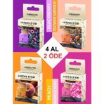 Jardin D'or 4 AL 2 ÖDE AUTO PERFUME BLACKBERRY BUBBLE GUM PEACH FLOWER G 8 ML OTO KOKUSU SAKIZ ŞEFTALİ BÖĞÜRTLEN ÇİÇEK BAHÇESİ