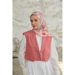 Jardin Secret Collection Soft Eşarp 1238-08 - Nar Çiçeği - Gri - 90 x 90 cm