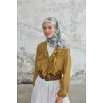 Jardin Secret Collection Soft Eşarp 1238-11 - Gümüş - Siyah - 90 x 90 cm