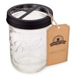 Jarmazing Products Mason Kavanoz Diş Fırçası Tutacağı - Siyah - 473 ml Top Mason Kavanozu ile - Paslanmaz Çelikten Üretilmiştir