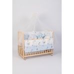 Jasmin Bebe Beşik Uyku Seti Mavi Yıldızlı 10 Parça + Cibinlik ve Aparatı Hediye - Mavi - Beyaz - 60 x 120 cm