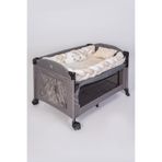 Jasmin Bebe Home Örgülü Park Beşik ve Ahşap Beşik Uyku Seti 5 Parça (70x110, 70x120, 70x130, 60x120)