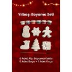 Jasmine Boyama Seti, Alçı Kalıp, Yılbaşı, Ağaç, Kardan Adam, Kar, Kurabiye, Çorap - renkli