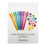 Jasminya 10 Adet Plastik Yün İğnesi & 10 Adet İlmek İşaretleyici Seti