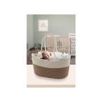 Jasper Anne Bebek Bakım Çantası Organizer 34x22x20 cm Keçe Jüt İpli Çok Bölmeli Bej Taşınabilir