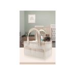 Jasper Bej Keçe Anne Bebek Bakım Çantası Organizer 18x32x22 Kapasite ile Şeritli Tasarım