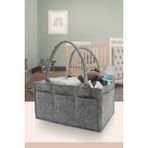 Jasper Gri Keçe Anne Bebek Bakım Çantası Organizer 33x23x18 cm Omuz-Askılı Model Özellikli