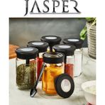 JASPER Jasper JPR-0106 6 Adet 380ML Kaşıklı Cam Tuzluk Biberlik Baharatlık Seti