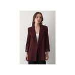Jaste Kadın Çizgili Içi Astarlı Kol Detaylı Blazer Ceket - M - Bordo