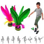 Jastown Kick Shuttlecock, Çin Jianzi, ayak raketle, tüy futbol monte, ayak egzersiz spor oyunu için renkli tüy tekme raketle, yumruk tüy topu açık veya kapalı, 2 adet (GP)
