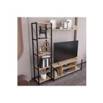 Jattebo 160 Cm Tv Ünitesi Seti Yaşam Ünitesi Seti Metal Meşe