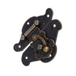 Jauarta Antik Retro Vintage Dekoratif Kilit Çile Pedi Göğüs Kilit Plakası Ahşap Takı Kutusu Dolabı için (L 82 * 65mm)