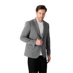 Jawa Erkek Siyah-Gri Pamuk Karışımlı Likralı Esneyen Kumaşlı Spor Blazer Ceket Siyah 48