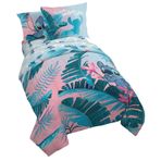 Jay Franco Disney Lilo & Stitch Çiçekli Eğlenceli 5 Parça İkiz Yatak Seti - Ters Çevrilebilir Yorgan ve Çarşaf Seti Yatak Takımı İçerir - Süper Yumuşak Solmaya Dayanıklı Mikrofiber