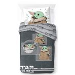 Jay Franco Star Wars Mandalorian Curious Child %100 Pamuk Çocuk Nevresim Takımı 135 x 200 cm Tek Kişilik Yatak Ölçüsü - Nevresim + Yastık Kılıfı 50 x 70 cm