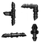 JAYEE 1/4 "Boru 110 Parça Set için Sulama Bağlantı Elemanları Kiti - 50 Kaplin, 30 Tees, 20 Dirsek, 10 Uç Tapası - Damla veya Yağmurlama Sistemleri için Dikenli Konnektörler