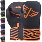 Jayefo Glorious Profesyonel Jel Boks Eldiveni - Boks, Kick Boks, Muay Thai ve MMA için Deri Antrenman Eldiveni - Ağır Boks Kum Torbası için Ağır Çanta Eldivenleri - 463 ml - Turuncu