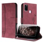 JayModCase Samsung Galaxy M30S / M21 Kılıf, [1 Ekran Koruyucu] Kart Tutucu ile Birinci Sınıf Deri Kapaklı Cüzdan Kılıfı Galaxy M21 için Manyetik Kapatma Standı Fonksiyonu (Kırmızı)