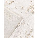 Jazmin Krem Çerçeveli Modern Geometrik Etnik Desenli Boho Makinada Yıkanabilir Hafif Hav Toz Vermez Leke Tutmaz Kaymaz Taban Dijital Makine Baskı Halı Oturma Odası Salon Yolluk Koridor Mutfak Halısı