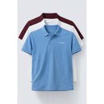 JB John Borners Erkek 3`lü Mavi-Bordo-Beyaz Regular Fit %100 Pamuklu Pike Polo Yaka T-Shirt