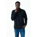 JB John Borners Erkek Yarım Fermuarlı John Borners Baskılı 3İp Sweatshirt Siyah - 1110
