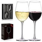 JBHO Kristal Şarap Kadehleri - Elde Üfleme Kırmızı veya Beyaz Şarap Kadehleri - 510 ml - 2'li Set - Kurşunsuz Premium Kristal - Uzun Saplı Şarap Kadehleri - Şeffaf
