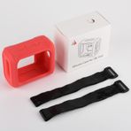 JBL Go 3 için Silikon Kılıf+Bisiklet Braketi Kayışı, Taşınabilir Bluetooth Hoparlör için Koruyucu Kılıf Kapak, Koruma Kılıfı Aksesuarları (Kırmızı)