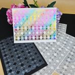 JBQUEEN 3 adet eşkenar dörtgen arka plan sopa ve parlaklık folyo Transfer Sticker kağıdı el yapımı kart yapımı için Scrapbooking ve albüm günlüğü davetiye dekorasyon metalik sıcak folyo Transfer baskı