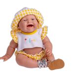 JC Toys - Lola Lemon Twist bebek, 36 cm, yumuşak vinil, gülen yüz, oturan bebek, Vichy ve sandaletli kıyafet, kız çocuk, 2 yaş