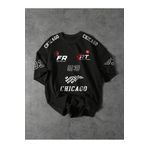 JDM RACING® Resmi Koleksiyon – Oversize Hız Temalı Erkek Tişörtleri- Chicago Racıng %100 Pamuk T-Shirt