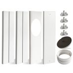 JEACENT Taşınabilir Klima Pencere Kiti, Sürgülü AC Havalandırma Kiti, Ayarlanabilir PVC Conta Kiti Panelleri 60 İnçe Kadar Evrensel Dişli AC Egzoz Hortumu için 13 cm ve 15 cm Çapında