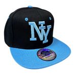 Jeamis Kids NY USA çocuk Snapback beyzbol kepi şapka Cappy üniseks kamyon şoförü başlangıç beyzbol şapkası Hawaii yaz kült erkek ve kız çocukları için, NY Siyah Mavi, Tek Beden