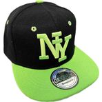 Jeamis Kids NY USA çocuk Snapback beyzbol kepi şapka Cappy üniseks kamyon şoförü başlangıç beyzbol şapkası Hawaii yaz kült erkek ve kız çocukları için, NY Siyah Yeşil, Tek Beden